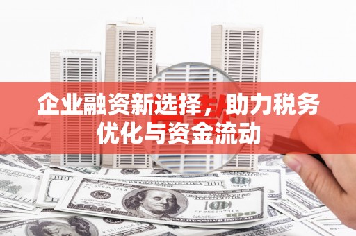 普格企业融资新选择，助力税务优化与资金流动