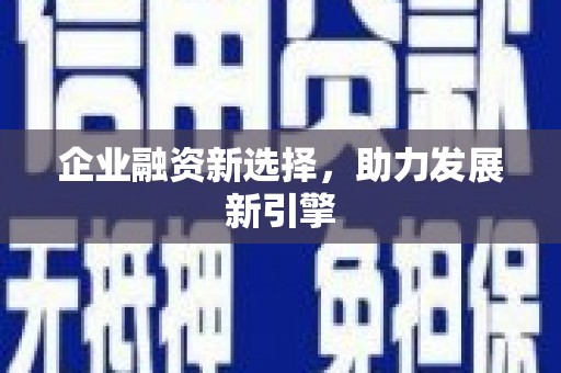 普格企业融资新选择，助力发展新引擎