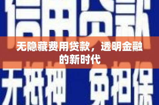 普格无隐藏费用贷款，透明金融的新时代