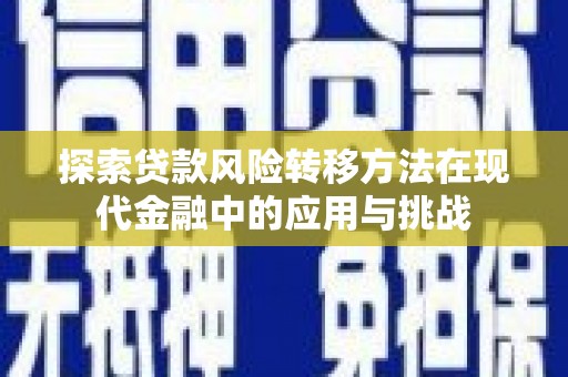 普格探索贷款风险转移方法在现代金融中的应用与挑战