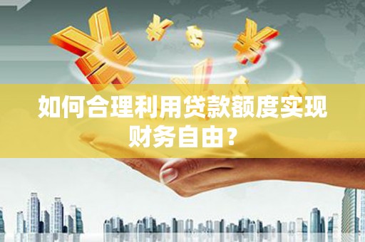 普格如何合理利用贷款额度实现财务自由？
