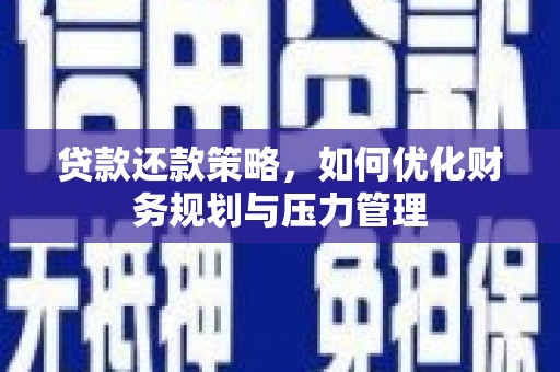 普格贷款还款策略，如何优化财务规划与压力管理