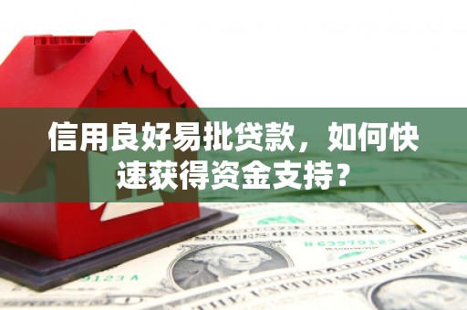 普格信用良好易批贷款，如何快速获得资金支持？