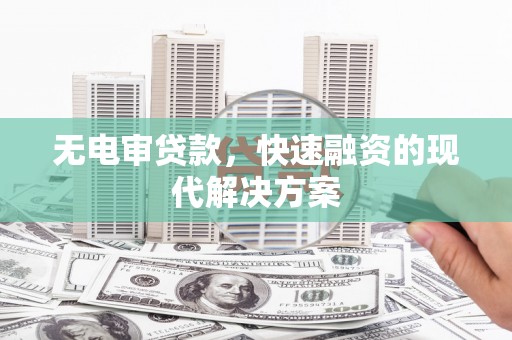 普格无电审贷款，快速融资的现代解决方案