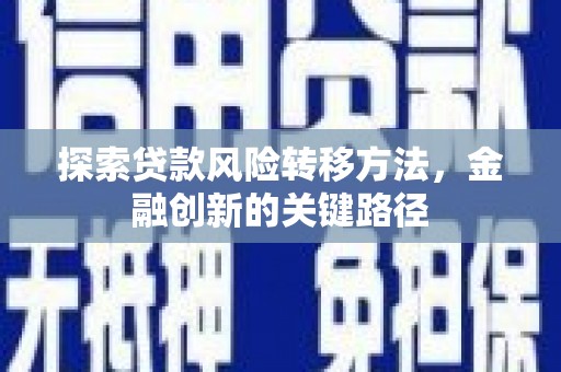普格探索贷款风险转移方法，金融创新的关键路径