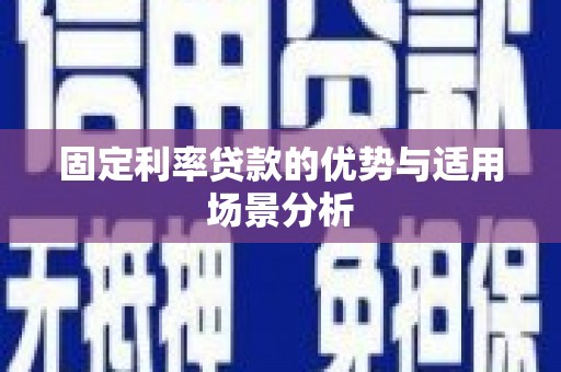 普格固定利率贷款的优势与适用场景分析
