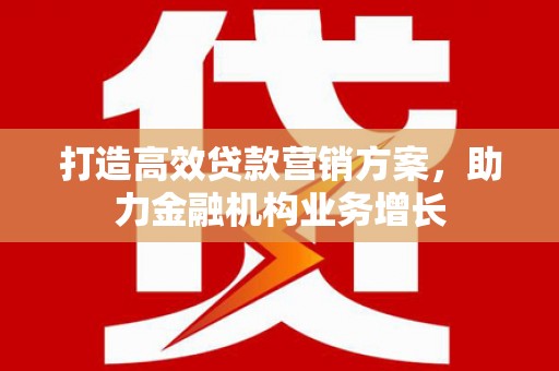 普格打造高效贷款营销方案，助力金融机构业务增长