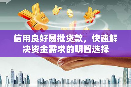 普格信用良好易批贷款，快速解决资金需求的明智选择
