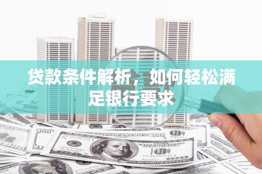 普格贷款条件解析，如何轻松满足银行要求