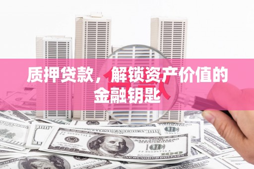 普格质押贷款，解锁资产价值的金融钥匙