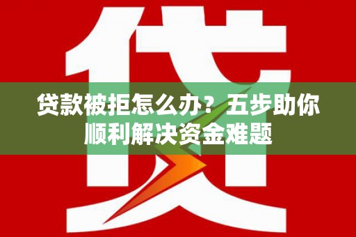 普格贷款被拒怎么办？五步助你顺利解决资金难题