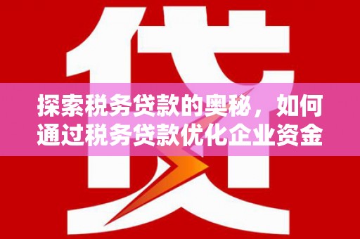 普格探索税务贷款的奥秘，如何通过税务贷款优化企业资金流