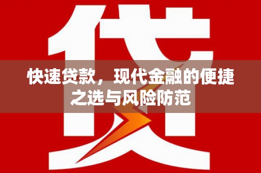 普格快速贷款，现代金融的便捷之选与风险防范