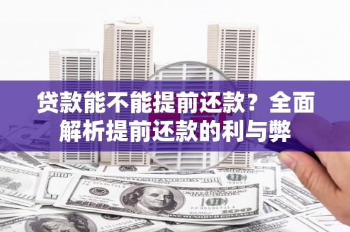 普格贷款能不能提前还款？全面解析提前还款的利与弊