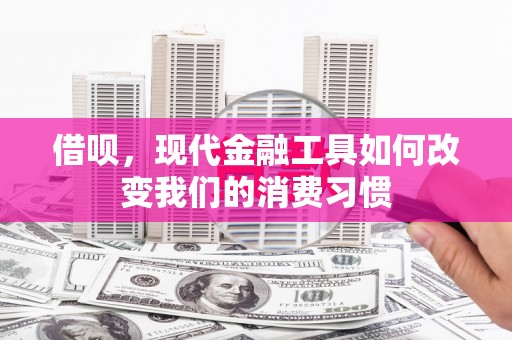 普格借呗，现代金融工具如何改变我们的消费习惯