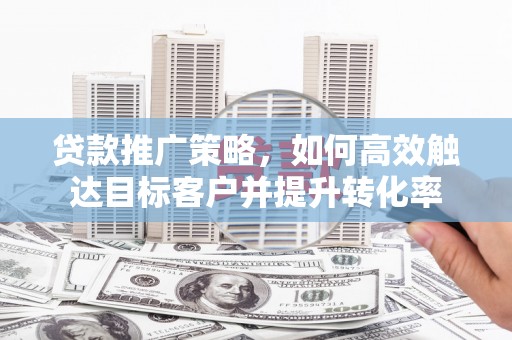 普格贷款推广策略，如何高效触达目标客户并提升转化率