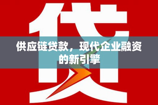 普格供应链贷款，现代企业融资的新引擎