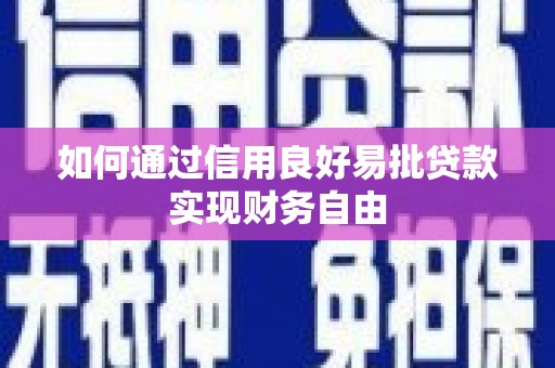 普格如何通过信用良好易批贷款实现财务自由