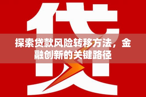 普格探索贷款风险转移方法，金融创新的关键路径