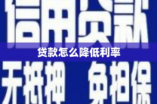 普格贷款怎么降低利率