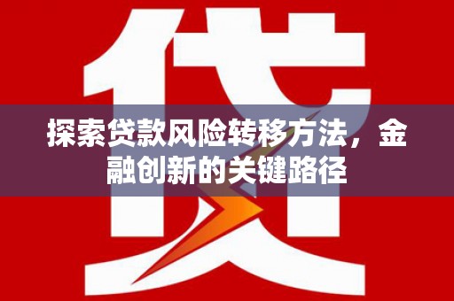 普格探索贷款风险转移方法，金融创新的关键路径