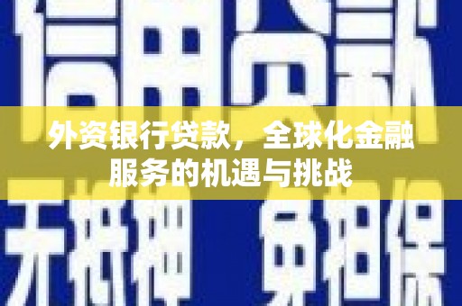 普格外资银行贷款，全球化金融服务的机遇与挑战