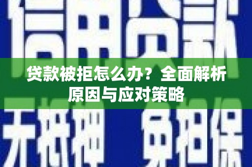 普格贷款被拒怎么办？全面解析原因与应对策略